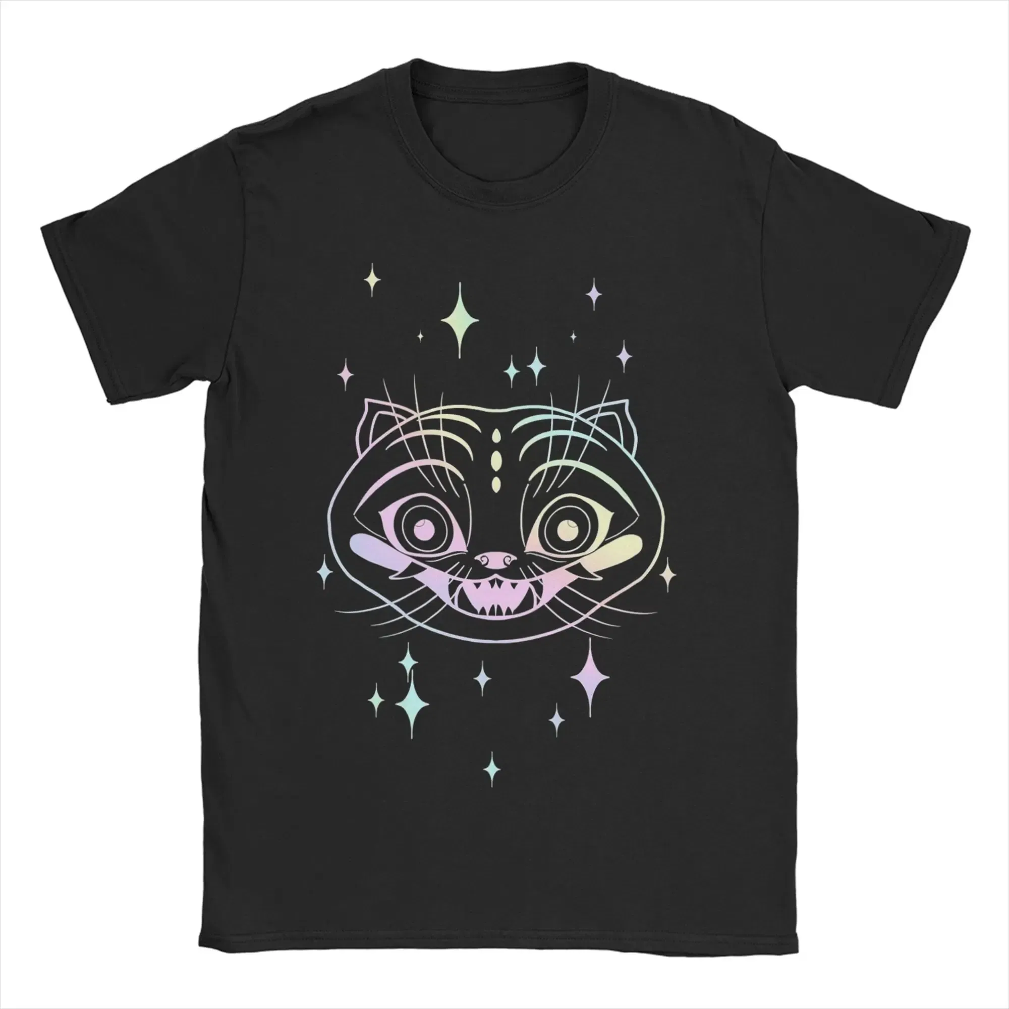 Color: MULTI, Size: S - Derpy Tiger Cat T Shirt Men Women's Cotton Unique T-Shirt Round Collar Huntrix Kpop Demon Hunters Tees Short Sleeve 4XL 5XL 6XL