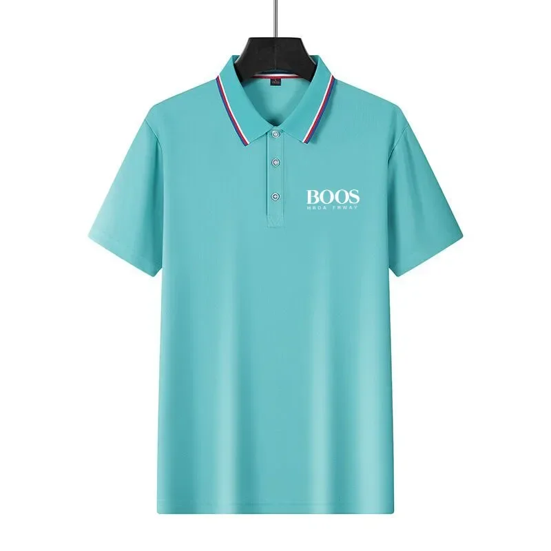 Color: Gold, Size: XL - 2025 Summer New Men's Short Sleeved Embroidered Polo Shirt Breathable Lightweight Shirt Luxurious Top Casual Lapel Men's T-shirt
