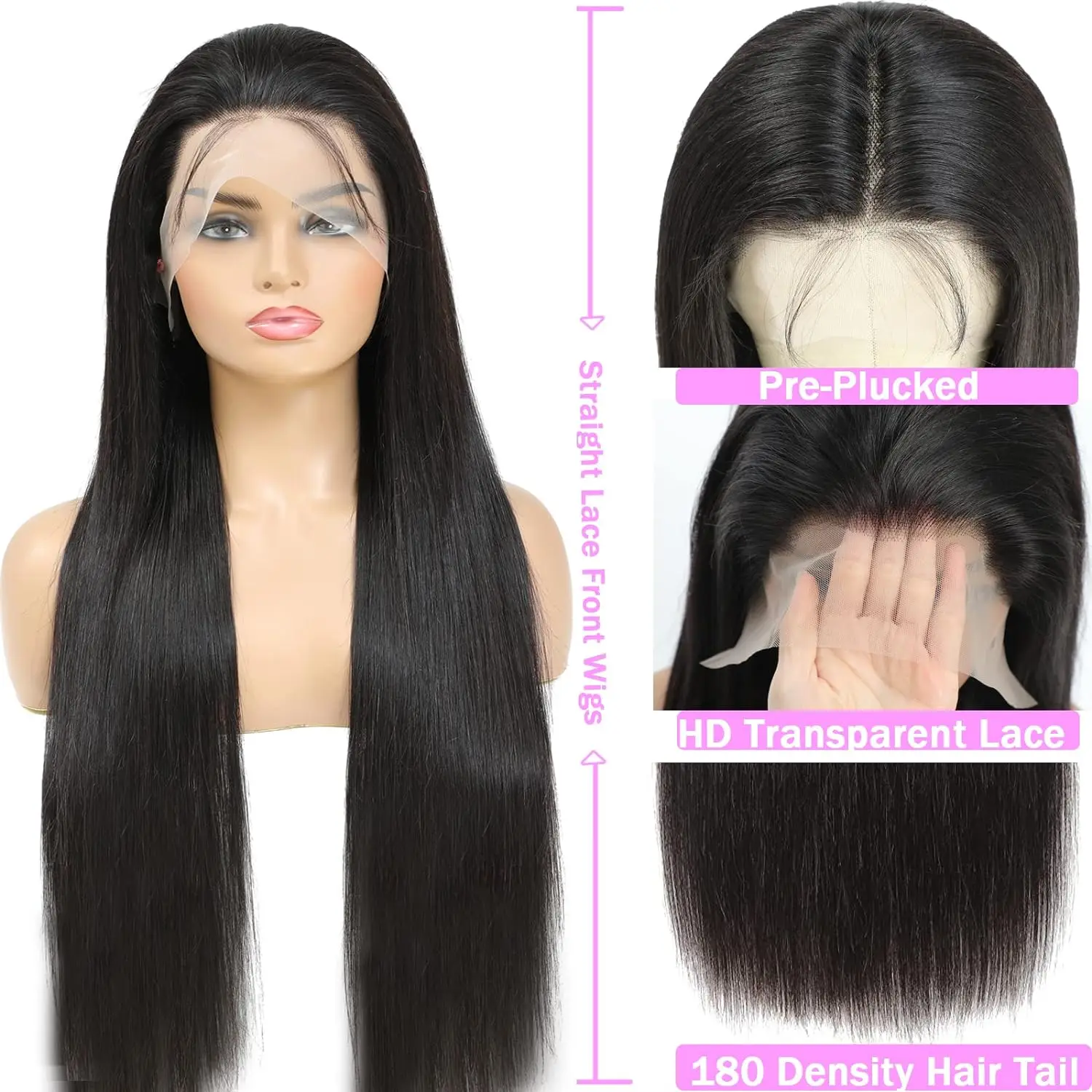 Color: T1B/613, Stretched Length: 24inches, Density: 240%, Lace Size: 13x4 - 26 28 30 180%straight hd lace frontal human hair wigs 13x4 HD Lace Frontal Human Hair Wigs For Women? 100% human hair pre-cut wig