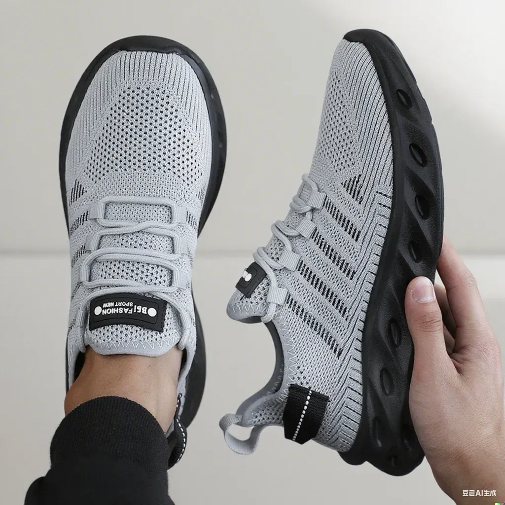 Color: Blue, Shoe Size: 40 - Men's Thick Soled Sports Shoes for Spring and Summer Women's Breathable and Shock-absorbing Fashionable Running Shoes Bare Foot