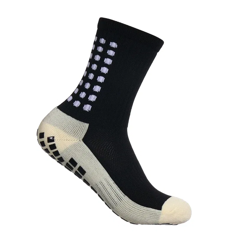 Color: black - Anti-slip Soccer Women Men Outdoor Sport Grip Football Yoga Socks