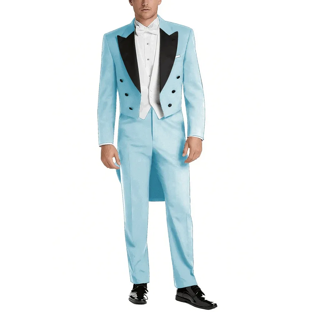 Color: Beige, Size: 5XL - Italy Style Aristocratic Men Suit Three Pieces(Jacket+Pants+Vest) Hot-selling High-quality Double Breasted Male Clothing