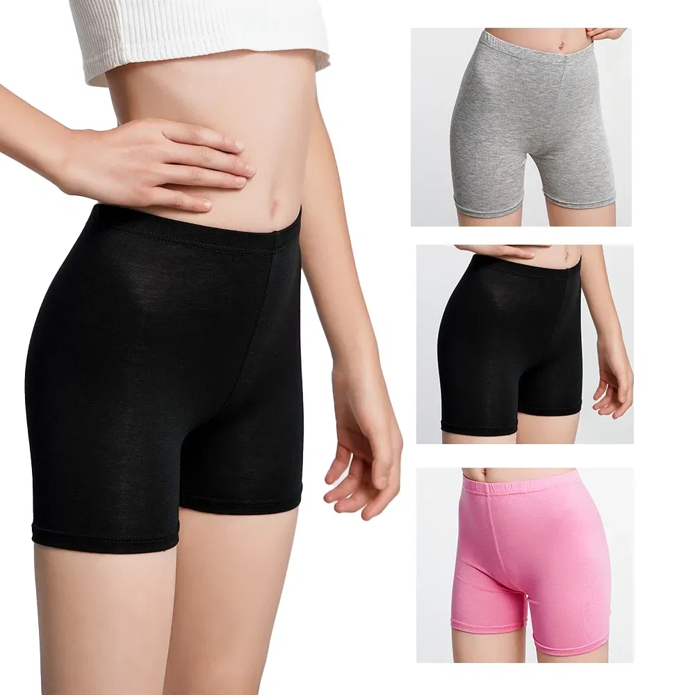 Color: Dark Grey, Kid Size: 5 - 6pcs Modal Girls Safety Shorts Candy Solid Color Boxers Little Kids Sports Leggings Child Soft Underwear Boyshorts 3-12 Years