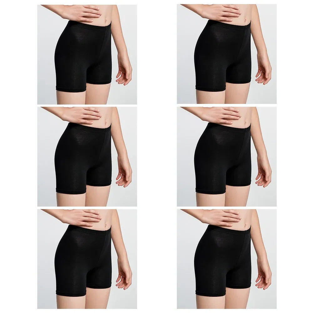 Color: Dark Grey, Kid Size: 5 - 6pcs Modal Girls Safety Shorts Candy Solid Color Boxers Little Kids Sports Leggings Child Soft Underwear Boyshorts 3-12 Years