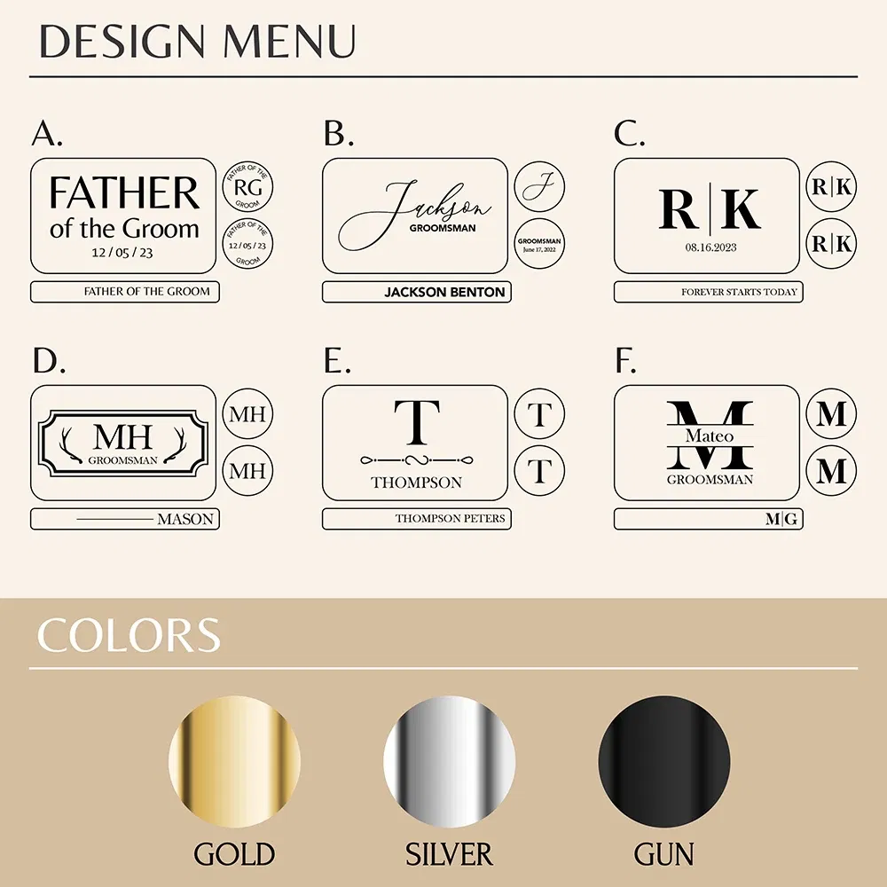 Color: Deep Sapphire, Size: S - Custom Metal Cufflinks Tie Clip & Rectangle Gift Box Engraved Gift for Dad and Groomsmen Personalized Best Man Cufflinks Set