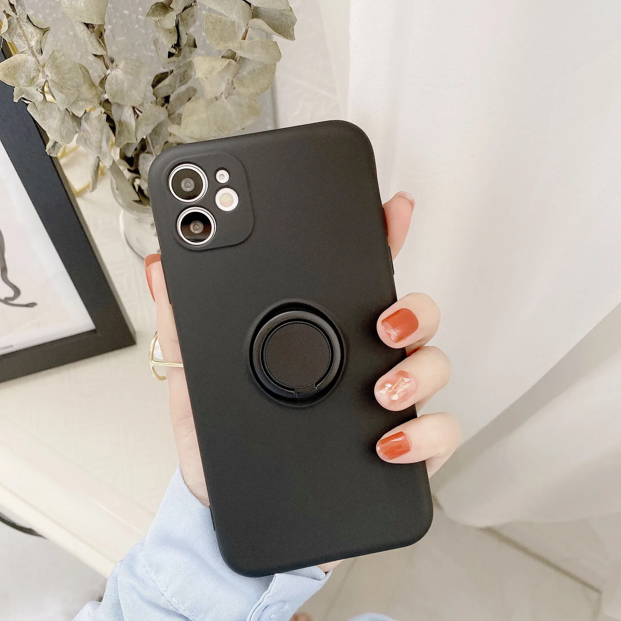 Color: black, Ships From: CHINA, Material: POLYESTER - With Ring Holder Phone Case For Samsung Galaxy S25 Ultra S24 S23 S22 S21 Plus A13 A52 A53 A54 TPU Soft Back Cover
