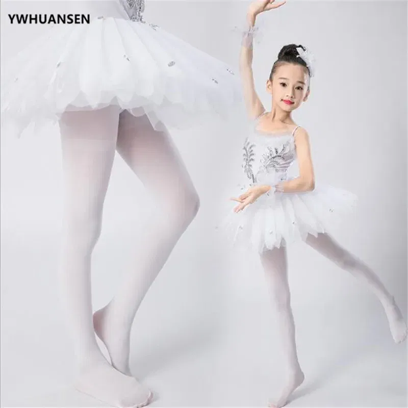 Color: light green, Size: L - 1/2/4/6/8 Pairs/lot Spring Summer Candy Kids Pantyhose Ballet Dance Tights for Girls Stocking Children Velvet Solid White