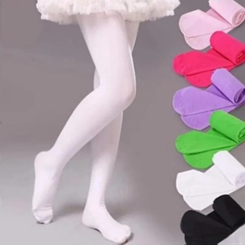 Color: light green, Size: L - 1/2/4/6/8 Pairs/lot Spring Summer Candy Kids Pantyhose Ballet Dance Tights for Girls Stocking Children Velvet Solid White