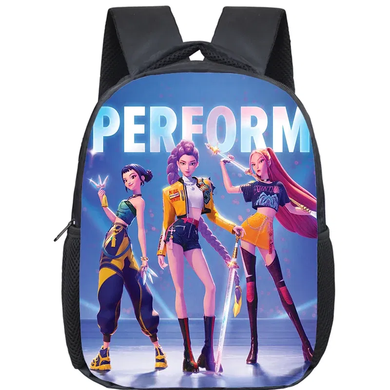 Color: Clear - KPop Demon Hunters School Bags 12inch Lightweight Children Backpack Girls Boys Orthopedic Kids Book Bags Back To School Mochilas