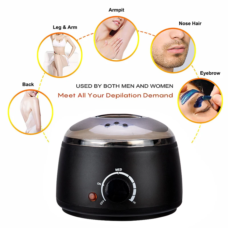 Color: Silver - 200ml Wax Heater Hard Wax Bean Heating Wax Machine Hair Removal Paraffin Heater Depilatory Epilator Wax-melt Pot For Wax Bean