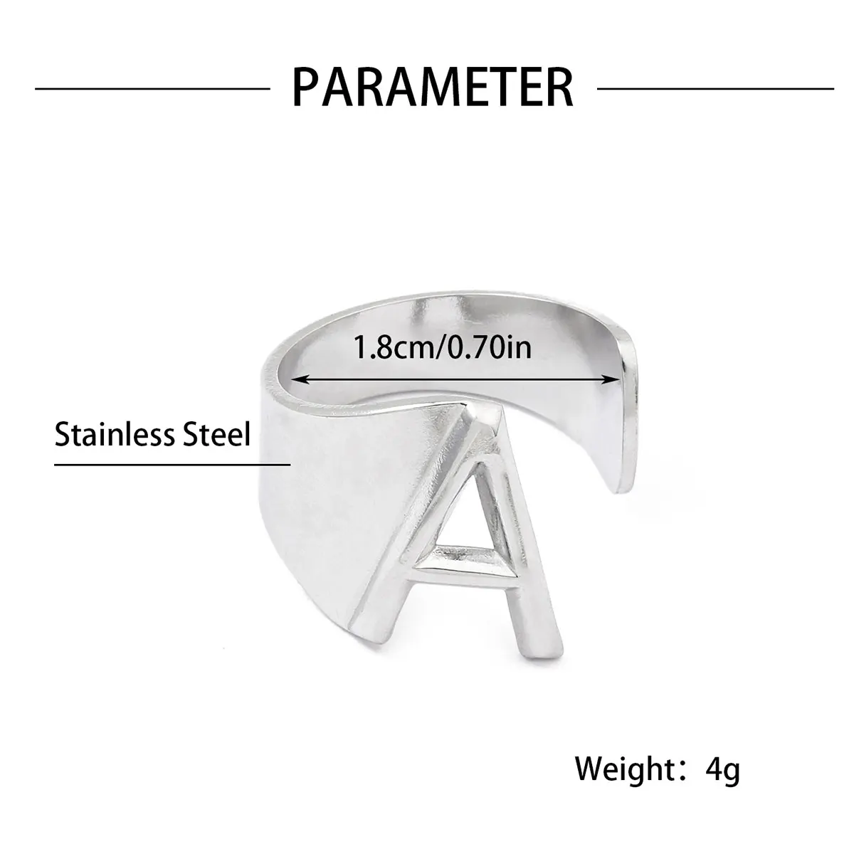 Metal Color: Blue Zinc Plated, Ring Size: resizable - LAViXMIA Alphabet A-Z Letter Never Fade Stainless Steel Rings Women Jewelry Fashion Initial Ring Adjustable Size Birthday Gifts