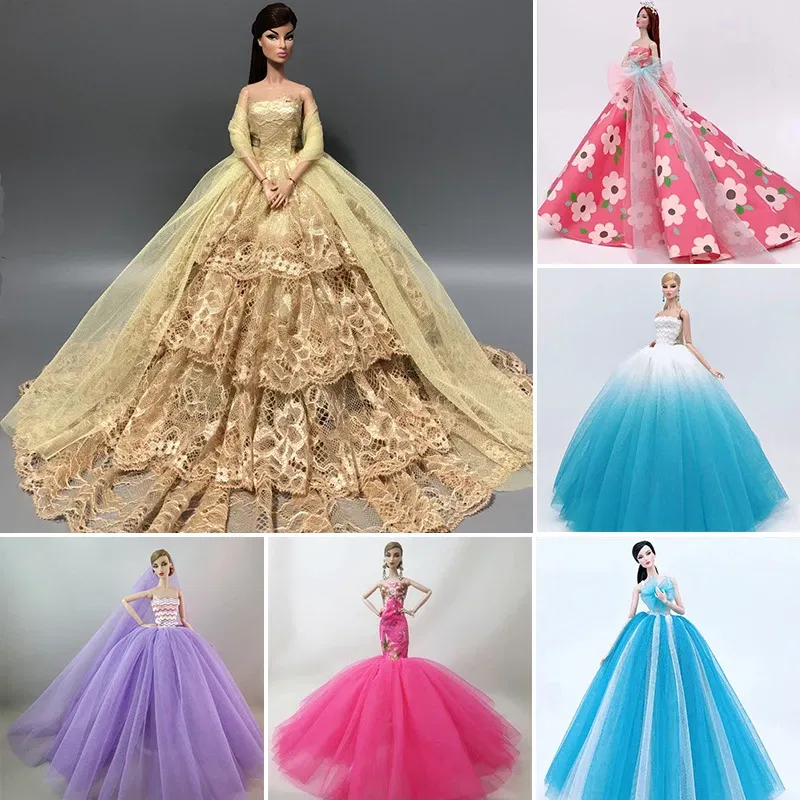 Color: VIOLET - for bride dress for barbie clothes 30 cm dresses gowns doll party dress clothing accessories outfit princess costume wedding