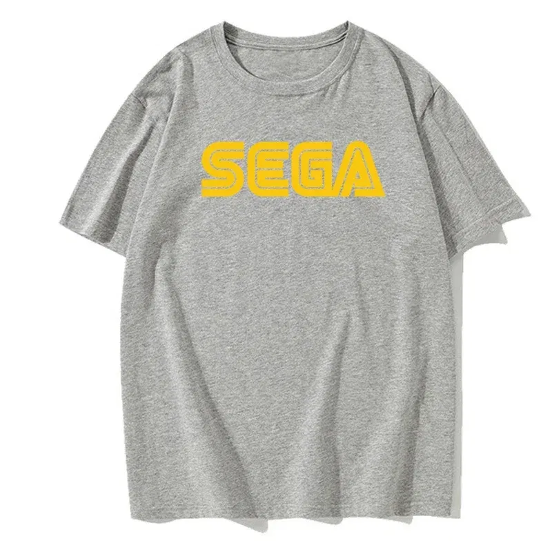 Color: Beige, Size: XXXL - New Arrival Sega Logo Men T Shirts Summer Casual Short Sleeve Fashion Streetwear Harajuku Tshirt Korea Style Game Fans Male Tees