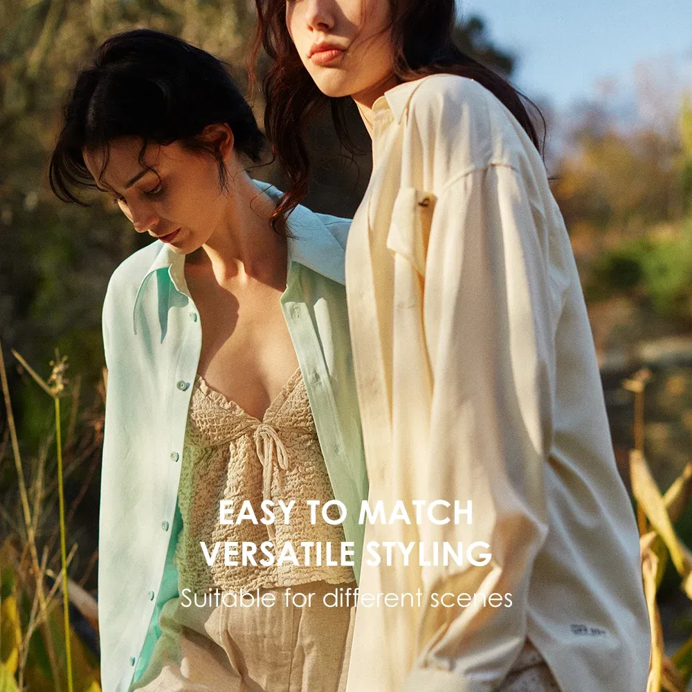 Color: SKY BLUE, Size: L - OhSunny Women Shirts Sun Protection Long Sleeve Coat UPF50+ Anti-UV Breathable Fashion Loose Blouse Outdoor Spring Summer Tops