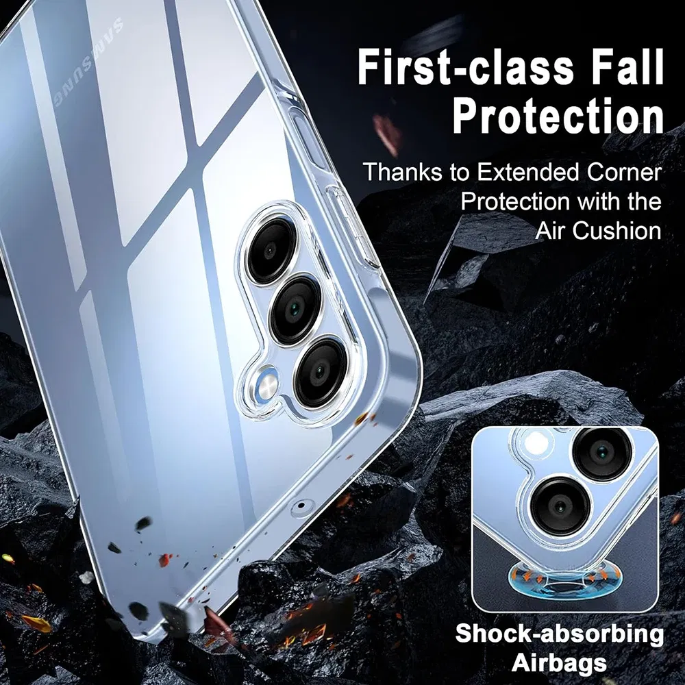 Material: PC - Ultra Thin Silicone Soft Case For Samsung Galaxy S25 S24 S23 S22 S21 S20 FE Plus Ultra Transparent Clear Cover Fundas