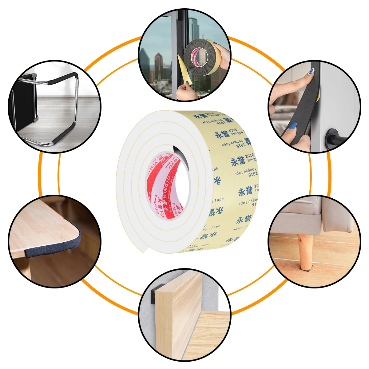 Color: WHITE, Width: 110mm - EVA Seal Foam Tape T Weather Stripping for Door and Window,High Density Single Sided Closed Cell Door Insulation Weather Strip