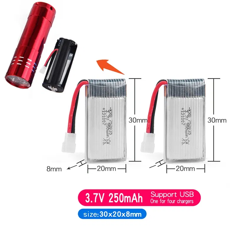 Color: Burgundy - Suitable For Remote Control Aircraft 3.7V 500mAh 300mAh 250mAh 160mAh RC Aircraft Rechargeable Liion Battery