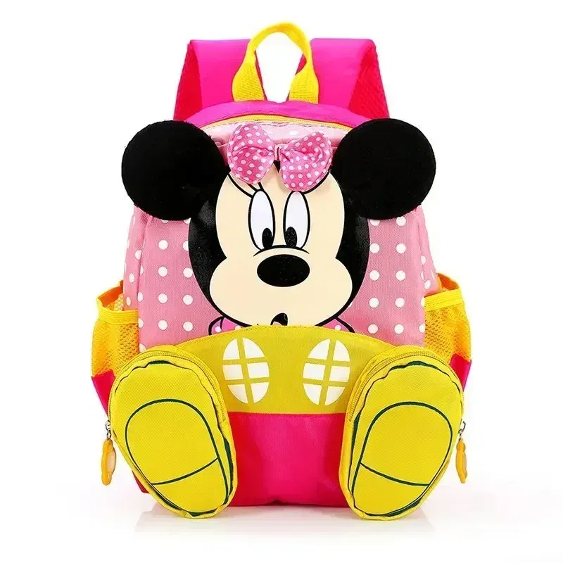 Color: black - MINISO Disney New Mickey and Minne Cute Cartoon Bookbag Teenage Casual Fashion Large Capacity Waterproof Dual-Shoulder Backpack