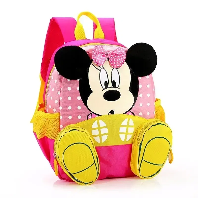 Color: black - MINISO Disney New Mickey and Minne Cute Cartoon Bookbag Teenage Casual Fashion Large Capacity Waterproof Dual-Shoulder Backpack