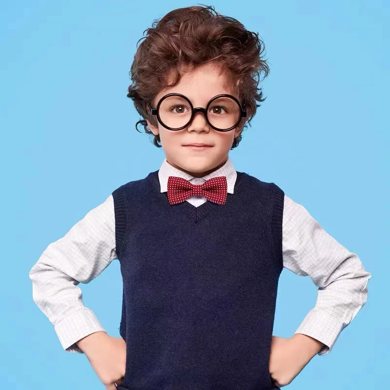 Color: WHITE - Korean Formal Dress Dots Bow Ties For Kids Business Bowknot Bridegroom Best Man Bowties Polka Dot Butterfly Cute Neckties Gift