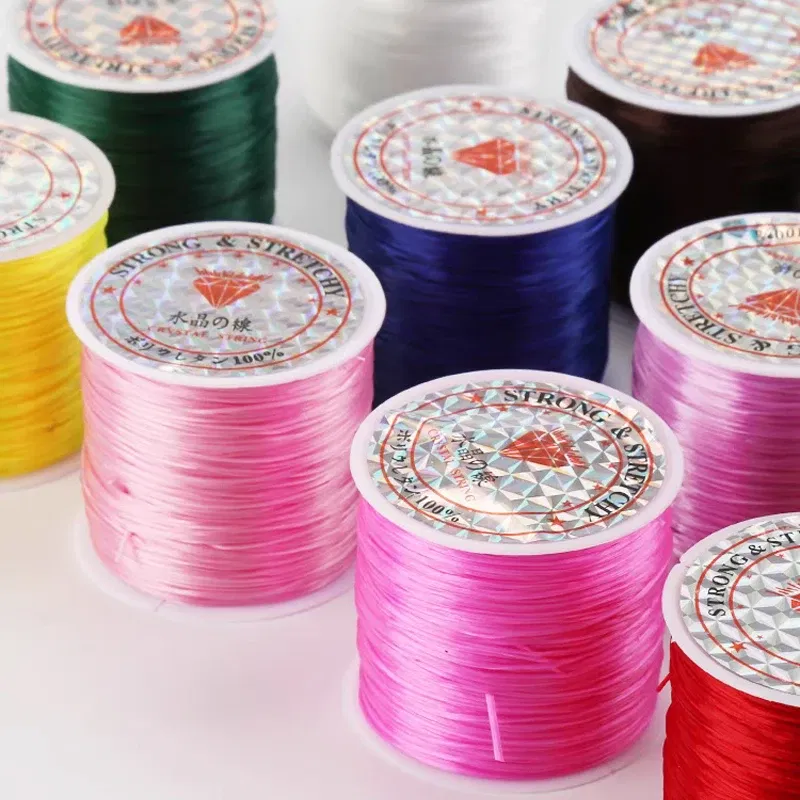 Color: Maroon, Size: S - DIY Fishing Lines Elastic Crystal Beading String Stretchable Thread For Bracelet Necklace Nylon Rubber Jewelry Making Supplies