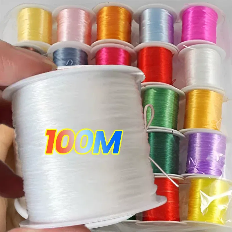 Color: Maroon, Size: S - DIY Fishing Lines Elastic Crystal Beading String Stretchable Thread For Bracelet Necklace Nylon Rubber Jewelry Making Supplies