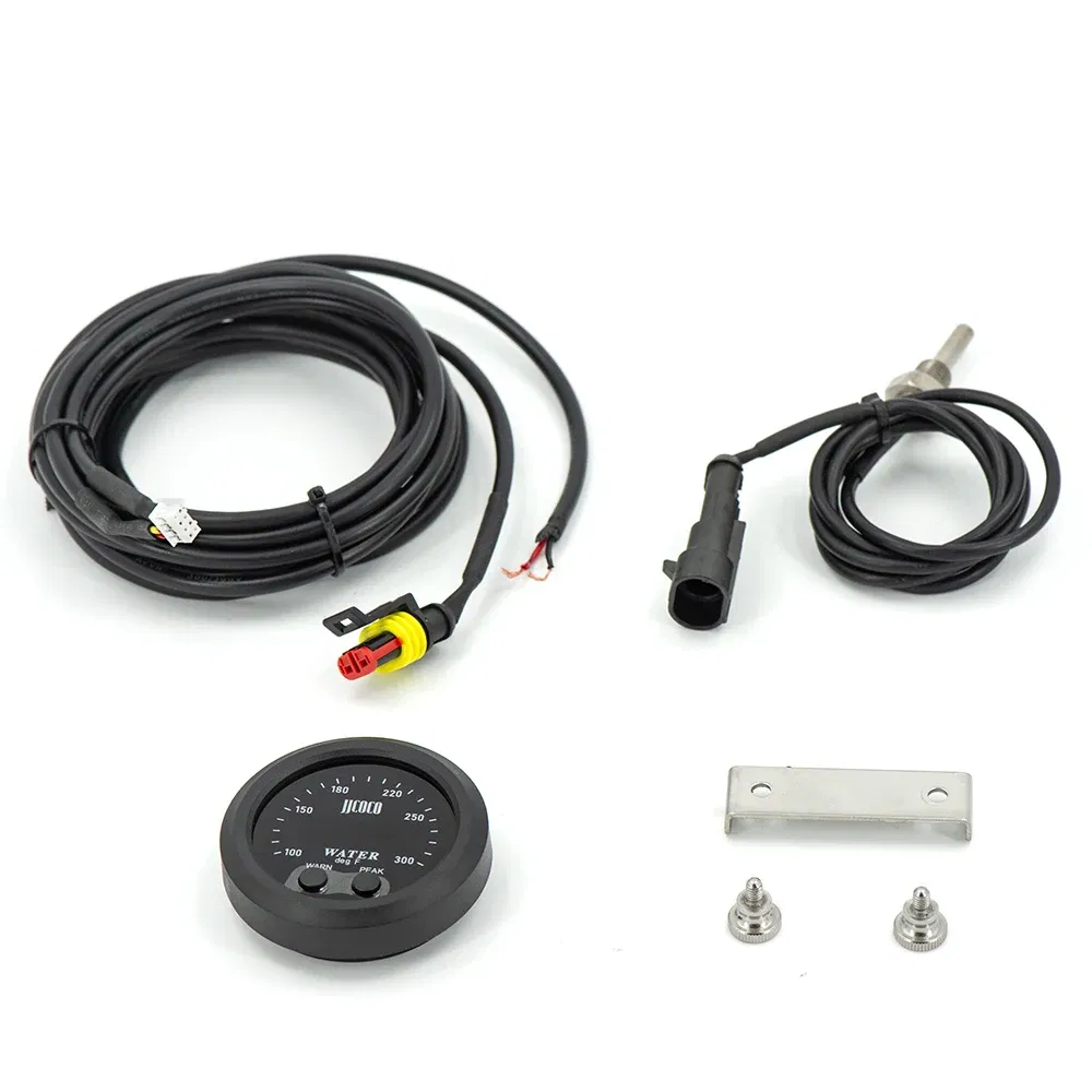 Color: Dark Grey - 52MM 12v Racing Car Ultra-thin Water Temperature Gauge And Water Temp Joint Pipe Sensor Adapter 1/8NPT