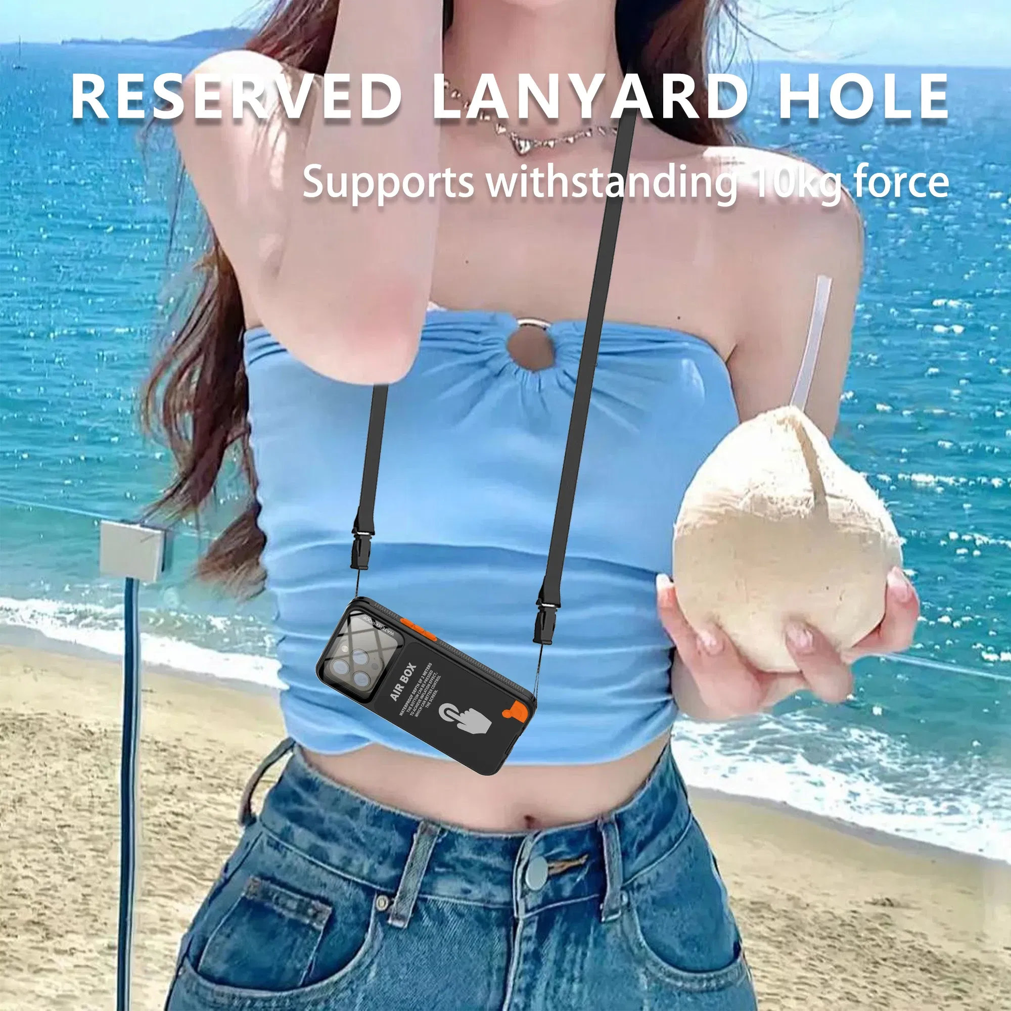 Color: Blue, Material: ABS - IP68 Waterproof Phone Case For iPhone 15 14 13 12 Pro Max Plus Underwater Taking Shockproof Dustproof Swimming Diving Cover