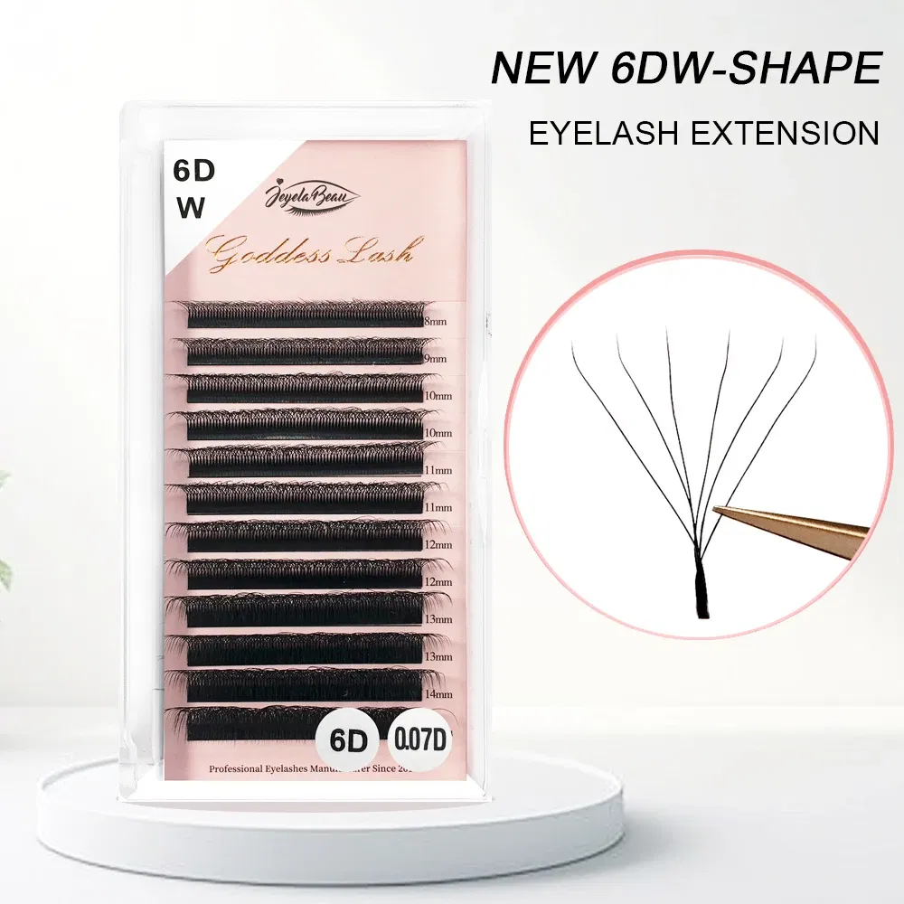 Color: DEEP BLUE, Curl: D, Thickness: 0.07mm, Length: 9mm, Ships From: CHINA - Goddess 3D/4D/5D/6D/7D/8D W Shape lashes 4D Premade Fan Lash Extensions 0.07 C/D Curl Natural Soft High Quality Idividual Lashes