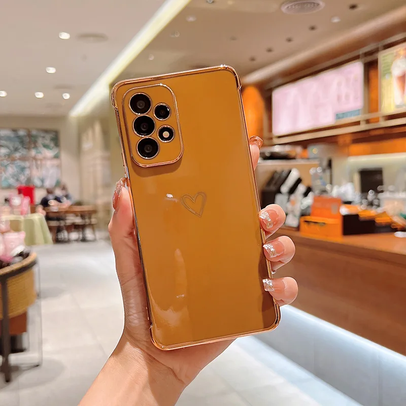 Color: Ivory, Compatible-Phone Models: For iPhone 13 Mini, Ships From: CHINA - Electroplating Love Heart Phone Case For Samsung Galaxy S25 S24 Ultra S23 S22 A13 A14 A52 A53 Protect Lens Shockproof Back Cover