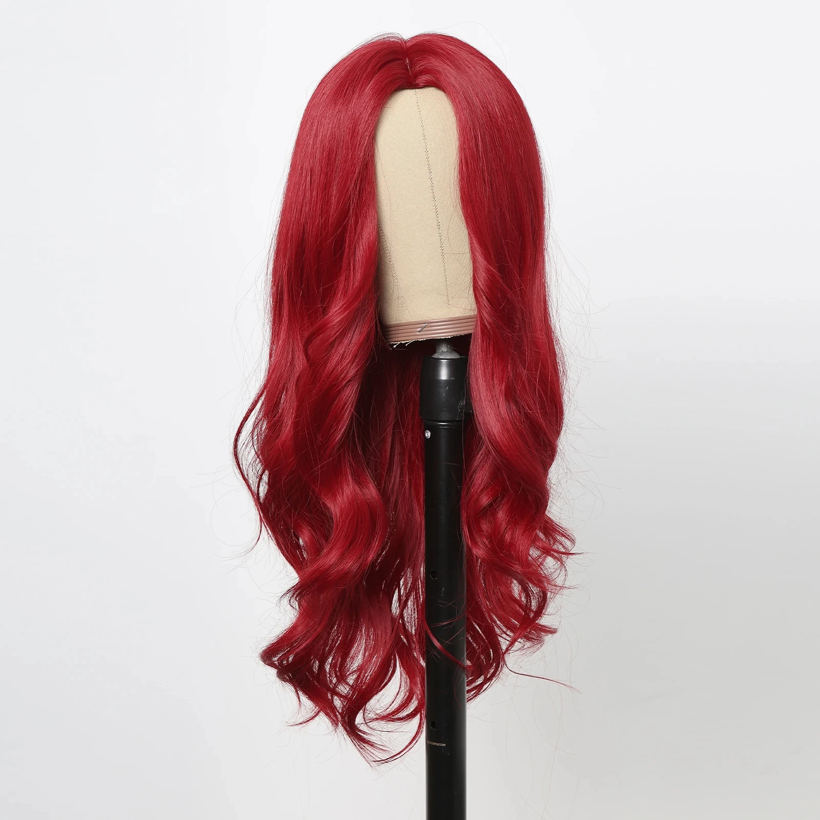 Color: 1B/30HL - Red Synthetic Wigs Long Body Wavy Wig Natural Hairline Daily Red Hair Heat Resistant Fiber Smooth Party Cosplay Wig