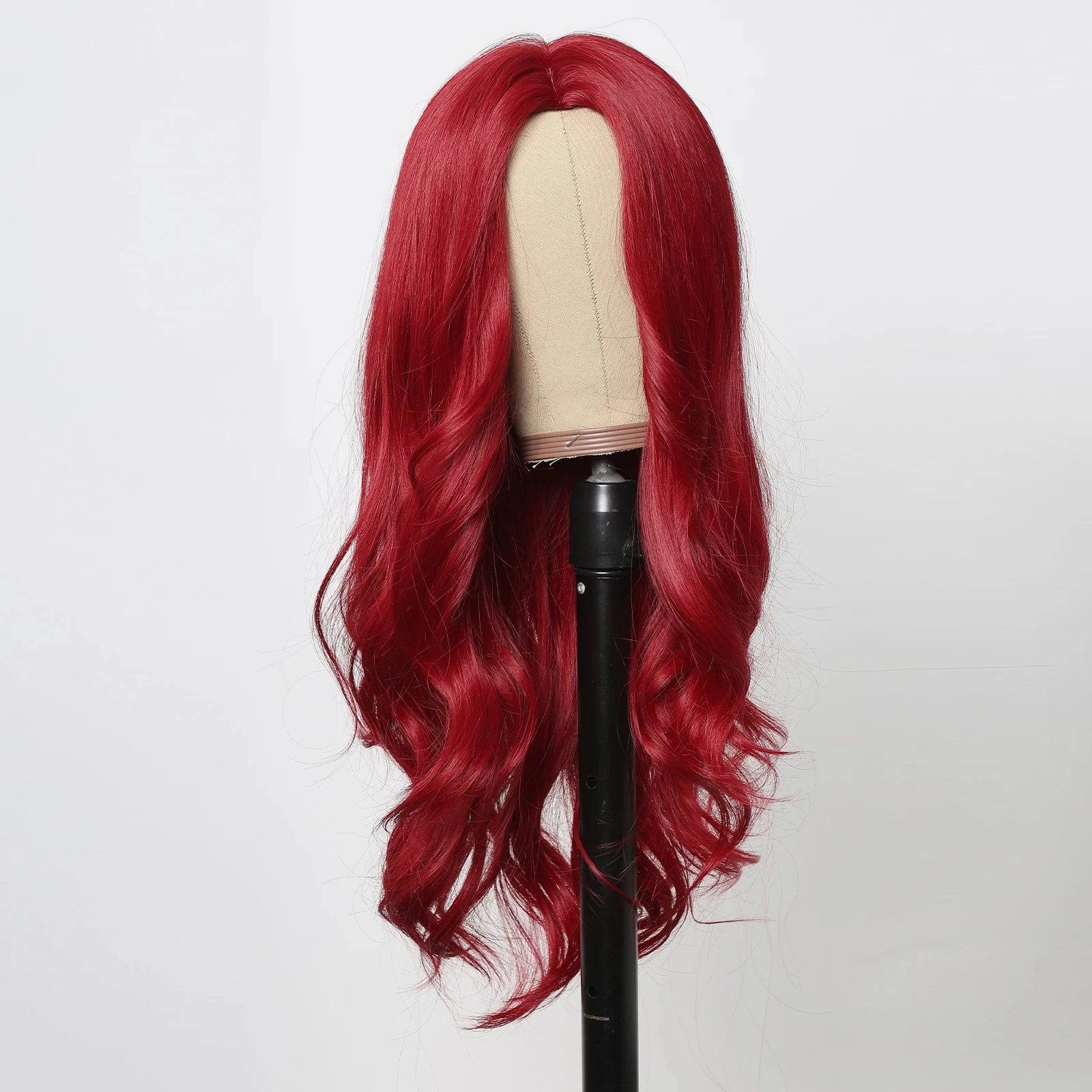 Color: 1B/30HL - Red Synthetic Wigs Long Body Wavy Wig Natural Hairline Daily Red Hair Heat Resistant Fiber Smooth Party Cosplay Wig