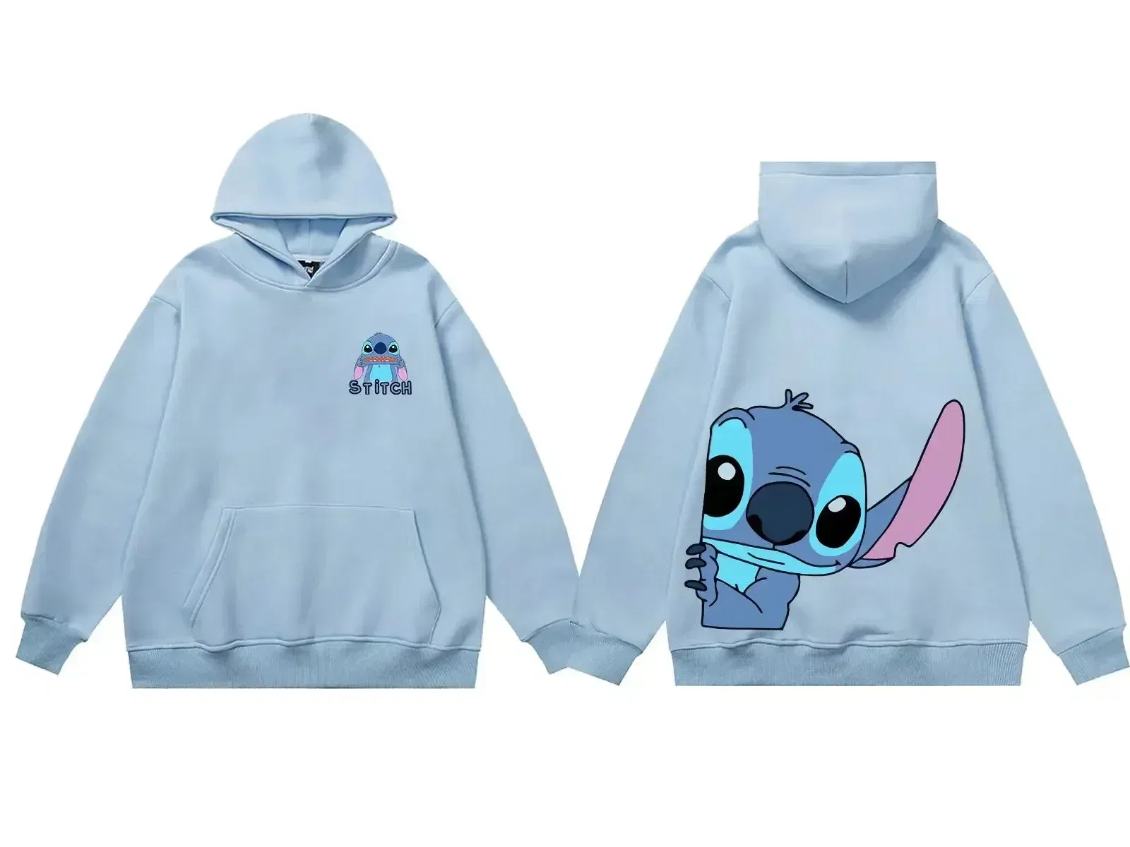 Color: Orange, Size: 6T - Disney Hoodie Fashion Stitch Angel Monster Letter Cartoon Sweatshirt Pullover Cute Harajuku Unisex Women's Pocket Top