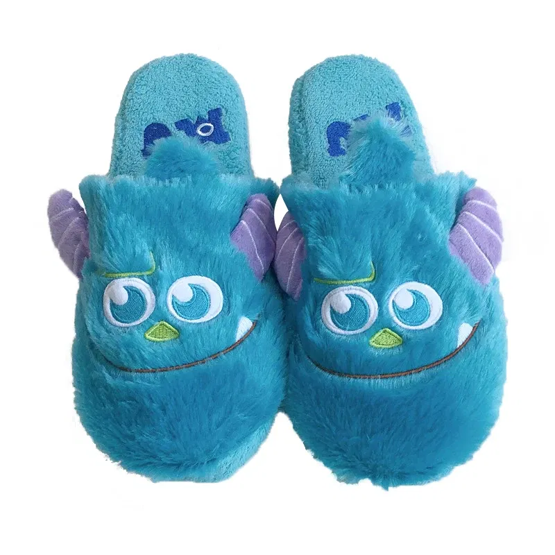 Color: PURPLE, Shoe Size: 38 - Cartoon Sulley Mike Slippers Cute Girl Warm Home Slippers Women Indoor Slippers Blue Duck Kawaii Non-slip Slippers Gifts EU36-41