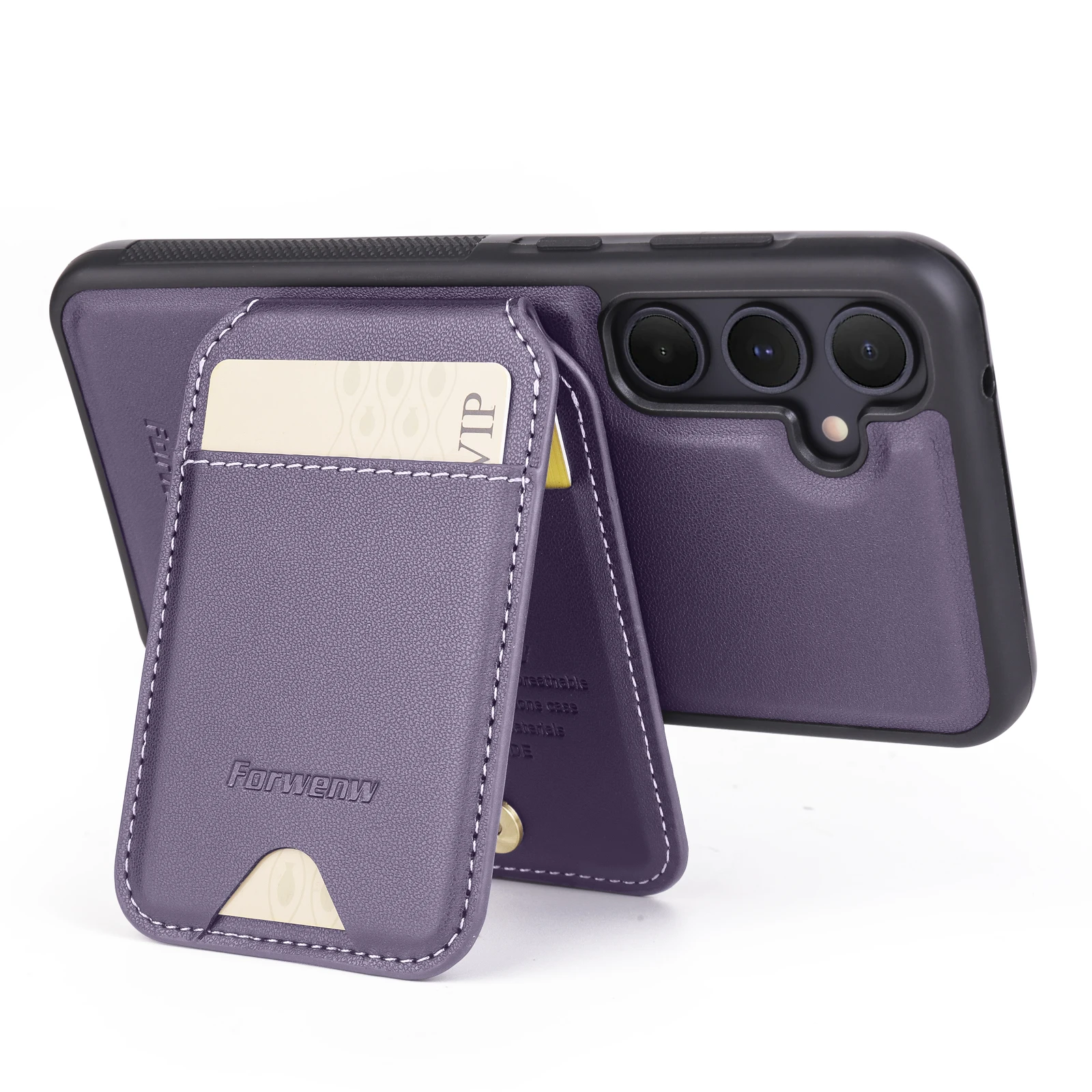 Color: PURPLE, Compatibility by Model: Galaxy A36 - Leather Case For Samsung Galaxy A16 A36 A56 A55 A35 A15 A25 S25 S24 Ultra S23 S22 Plus + 2 in 1 Detachable Vertical Wallet Cover