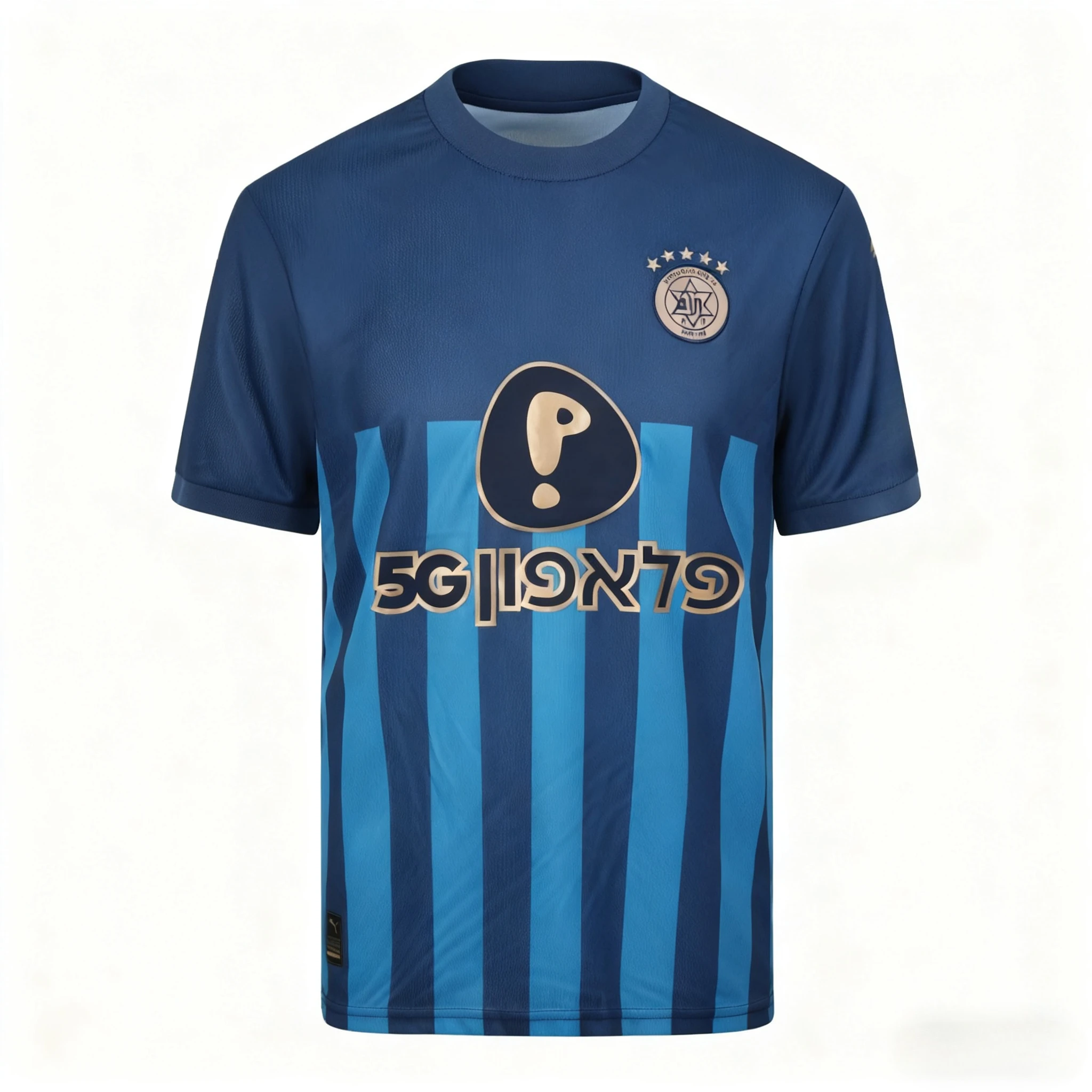 Color: Gold, Size: 4XL - The Latest Breathable Men's and Women's T-shirts for The Daily Training of Maccabi Tel Aviv Football Club in 2026