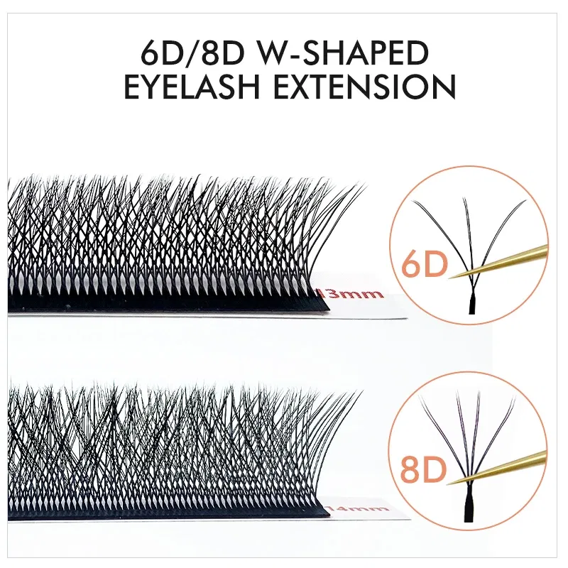 Color: Brushed Brass, Curl: C, Thickness: 0.07mm, Length: 17mm - NATUHANA 3D 4D WW  Shaped Eyelash extensions 0.07mm C D L LU Curl Premade Fans Faux Mink Volume Lashes Korean Make Up Tool