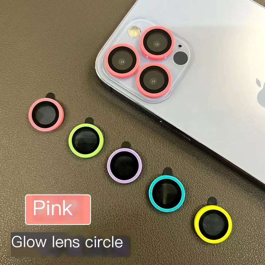 Color: Ivory, Bundle: Bundle 9, Material: Tempered Glass, Ships From: CHINA - For iPhone 15 14 13 12 Pro Max 12 11 mini Luminous Camera Protector Ceramic Lens Ring Tempered Glass Back lens Cap Cover