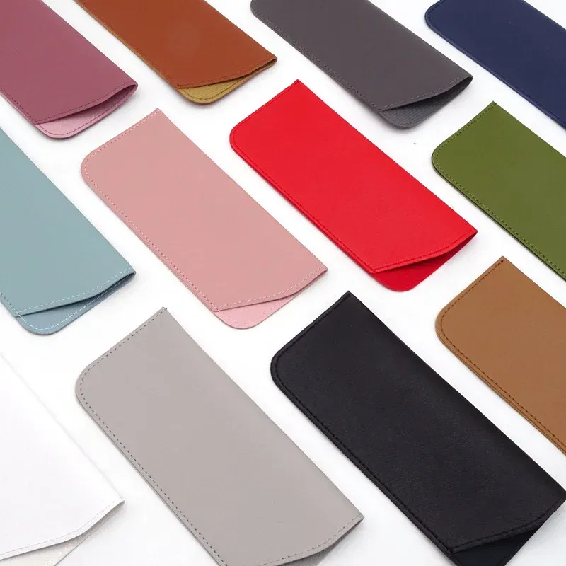 Color: Army Green, Ships From: CN - Simple Soft Leather Open Sunglasses Bag for Women Men Waterproof Reading Glasses Case Dust Storage Bag Eyewear Pocket Accessory