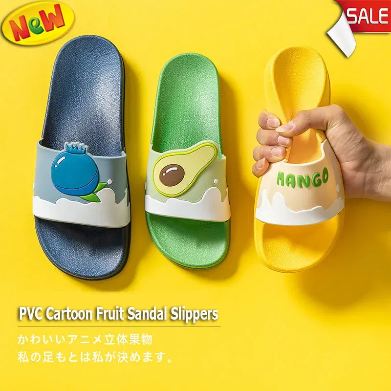Color: Brown, Shoe Size: 3.5 - New Shoes for Women PVC Slippers Fashions Cartoon Fruit Sandals Flip Flops Summer Casual Beach Home Bath Thick Non-Slip Slippe