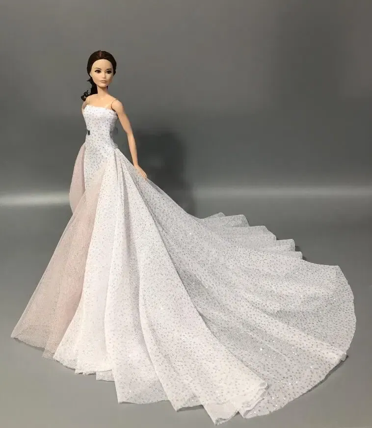Color: Clear - fashion outfits Collector's Edition case for barbie wedding dress Doll clothes Princess Cute Birthday Children's Day Gift Girl