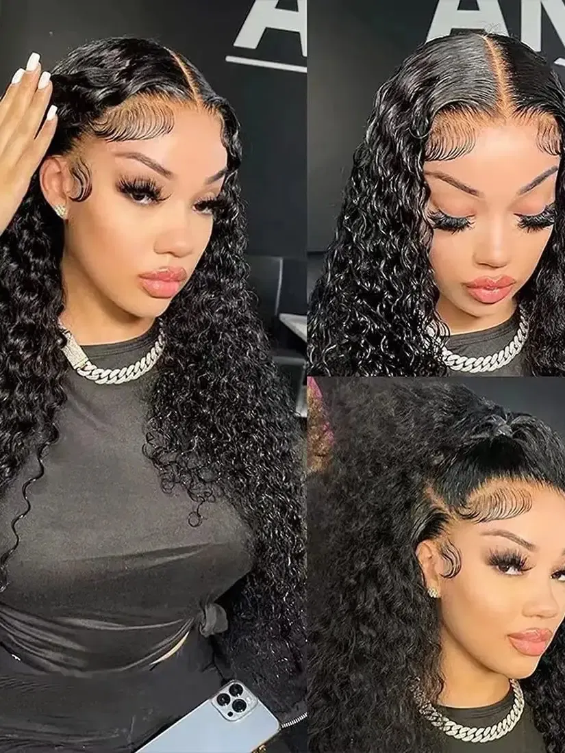 Color: Natural Color, Material Grade: virgin hair, Stretched Length: 16inches, Bulk Buy: 6pcs/lot - Bulk hair braiding Water Wave Bulk 18 inch human hair Boho braids with for knotless box or curly loose wave