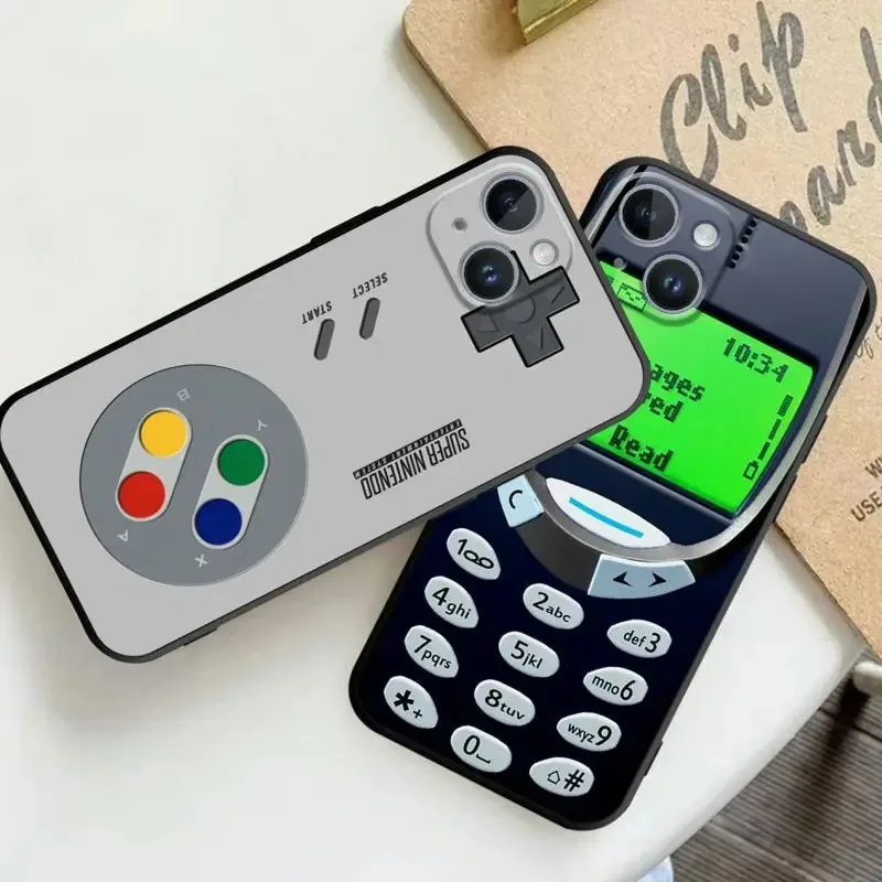 Color: black, Material: Denim - Retro Camera Games Phone Case For Samsung Galaxy S10 S20 S21 S22 S23 S24 FE Plus Ultra Note 20 Mobile Cover Shell