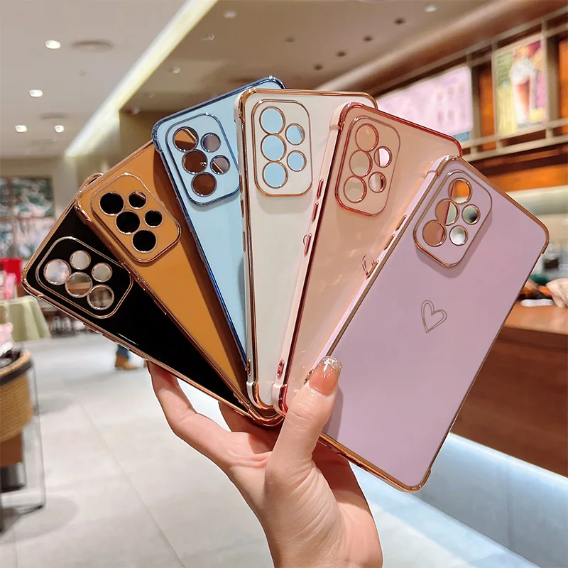 Color: Brown, Compatible-Phone Models: For iPhone 8 Plus, Ships From: CHINA - Electroplating Love Heart Phone Case For Samsung Galaxy S25 S24 Ultra S23 S22 A13 A14 A52 A53 Protect Lens Shockproof Back Cover