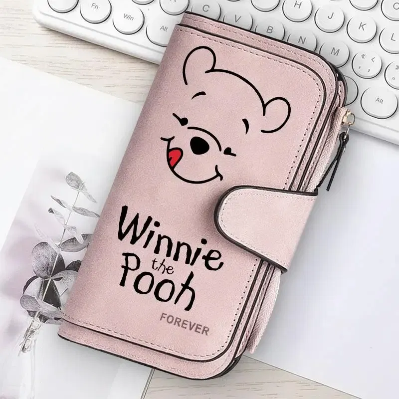 Color: Lavender - ? Winnie the Pooh Women Wallets Card Wallet Coin Wallet Womens Bags for Girls Purse ID Wallets Female Coin Purse Girls Gift