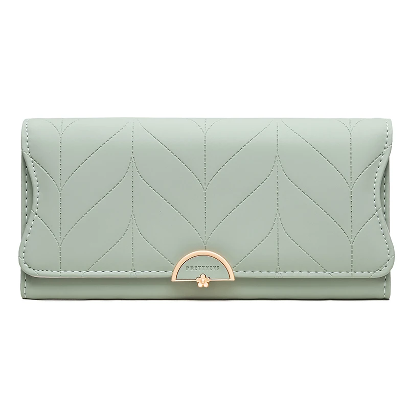 Color: black - 2023 spring new women's long purse Japanese and South Korea small fresh plaid buckle folding hold bag large capacity women's mul