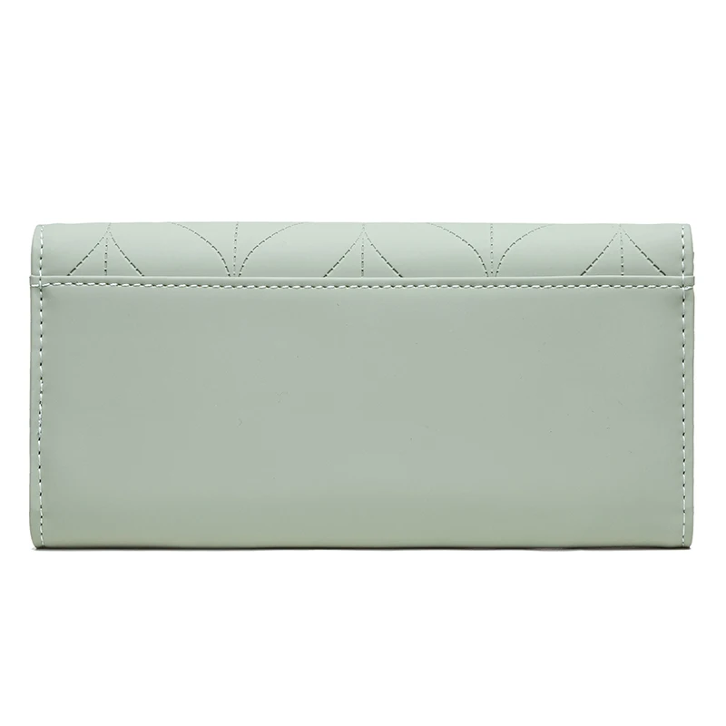 Color: black - 2023 spring new women's long purse Japanese and South Korea small fresh plaid buckle folding hold bag large capacity women's mul