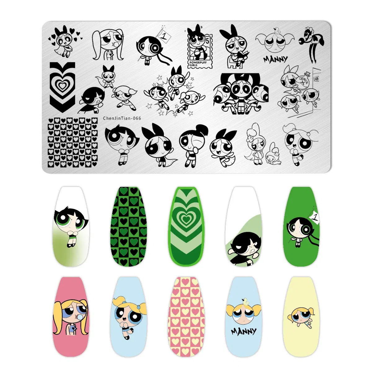 Color: Dark Khaki, Ships From: CHINA - 1PC Cute Animal Nail Stamping Plates Cartoon Character polish Nail Stamp Nail Art Template Image Plate Art stencils For Stamping