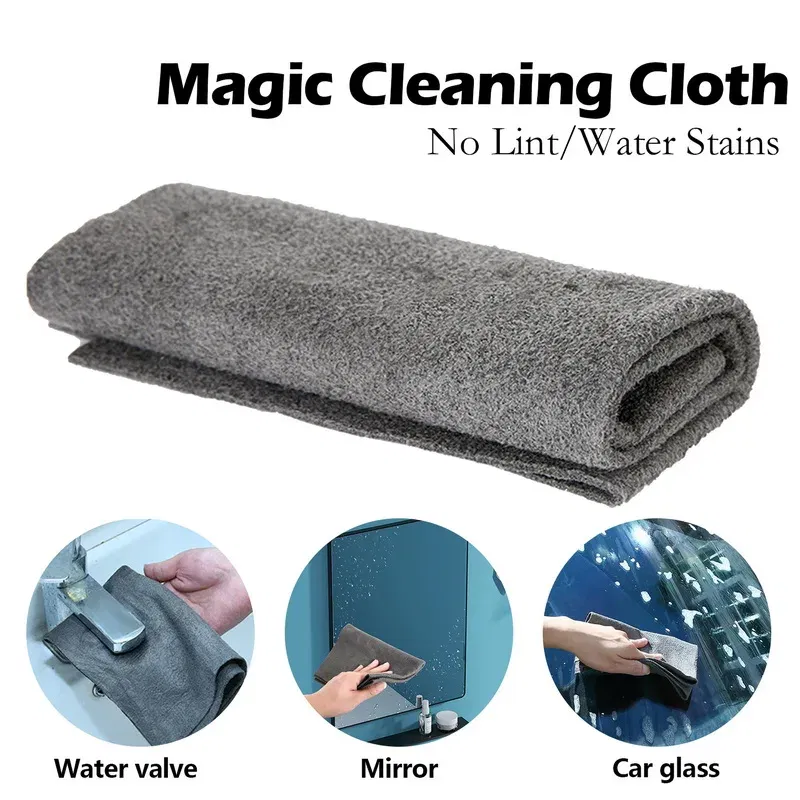 Color: Blue, Specification: 2pcs, Ships From: CHINA - New Thickened Magic Cleaning Cloth Microfiber Glass Clean Towel Reusable Washable Lint-free Cleaning Rags for Kitchen Glass Car