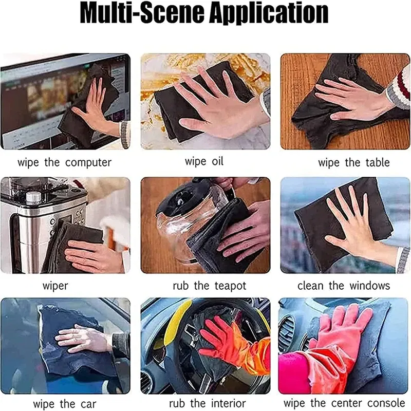 Color: Blue, Specification: 2pcs, Ships From: CHINA - New Thickened Magic Cleaning Cloth Microfiber Glass Clean Towel Reusable Washable Lint-free Cleaning Rags for Kitchen Glass Car